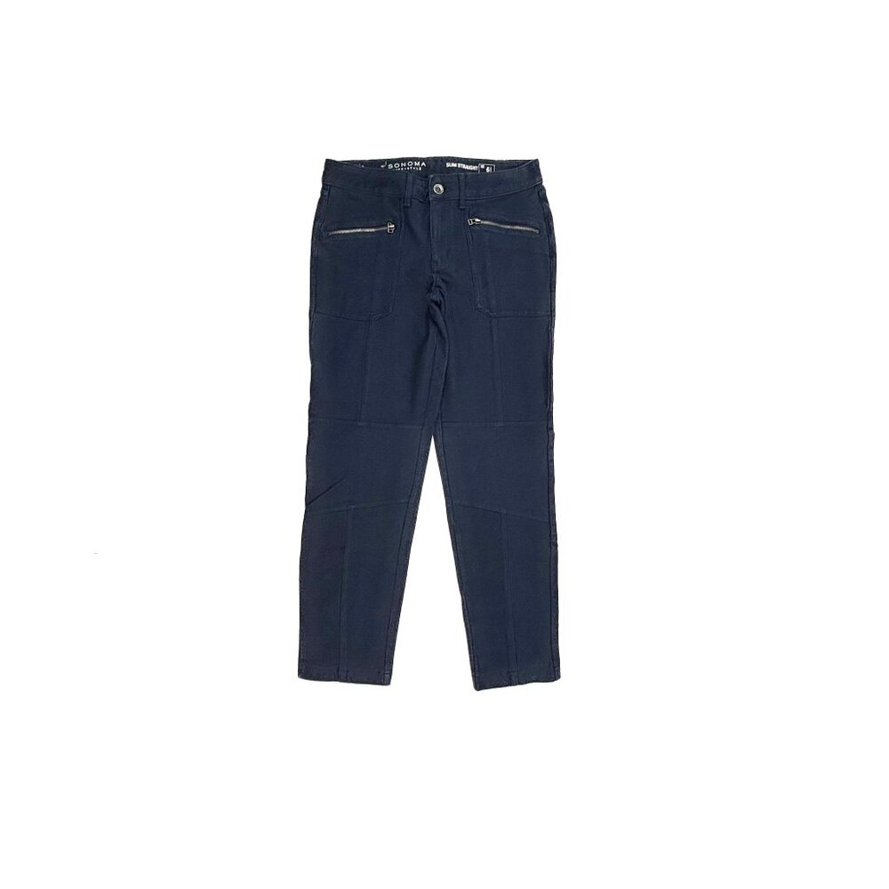 Sonoma Slim Straight Womens size 6 Dark Blue Utility Knit Pant